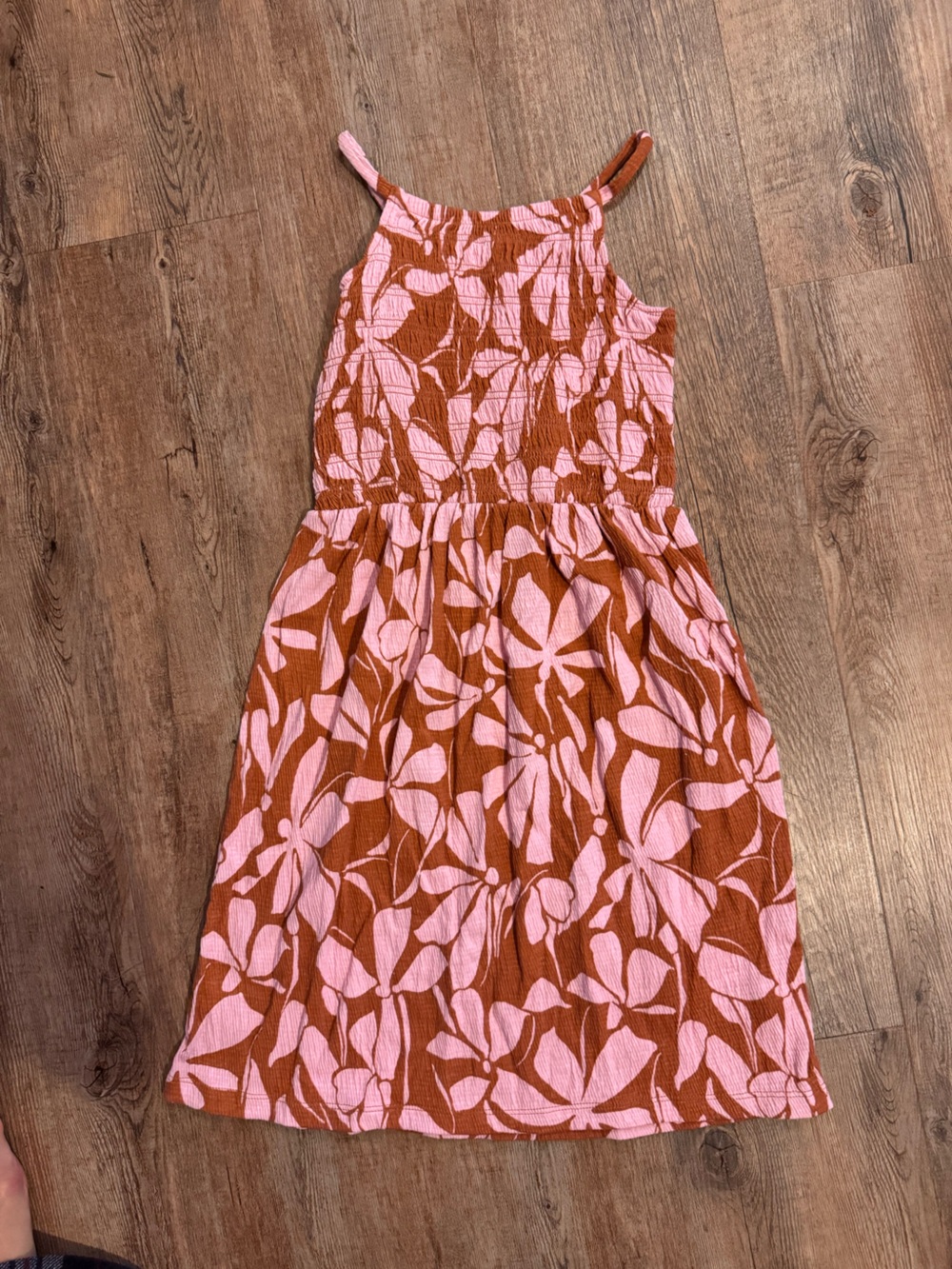 Carter’s Girls Pink and Rust Floral Sundress - Smocked Bodice